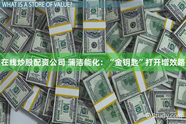 在线炒股配资公司 蒲洁能化：“金钥匙”打开增效路