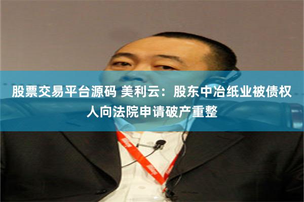 股票交易平台源码 美利云：股东中冶纸业被债权人向法院申请破产重整
