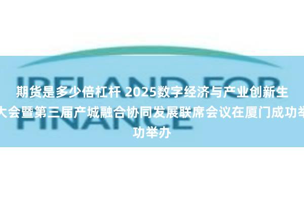 期货是多少倍杠杆 2025数字经济与产业创新生态大会暨第三届产城融合协同发展联席会议在厦门成功举办