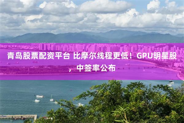 青岛股票配资平台 比摩尔线程更低！GPU明星股，中签率公布