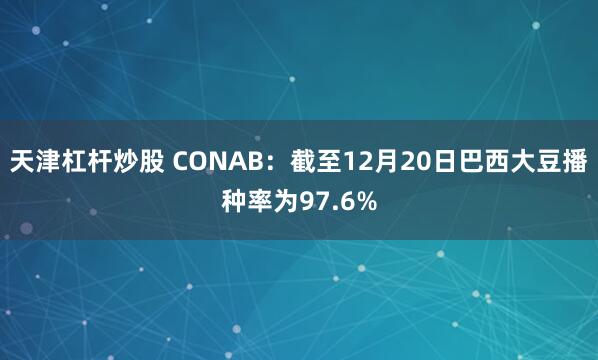 天津杠杆炒股 CONAB：截至12月20日巴西大豆播种率为97.6%